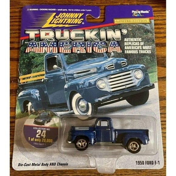 DIE CAST Johnny Lightning Truckin America 1950 Ford F-1 Blue Truck 24 1:64 New - Picture 1 of 4